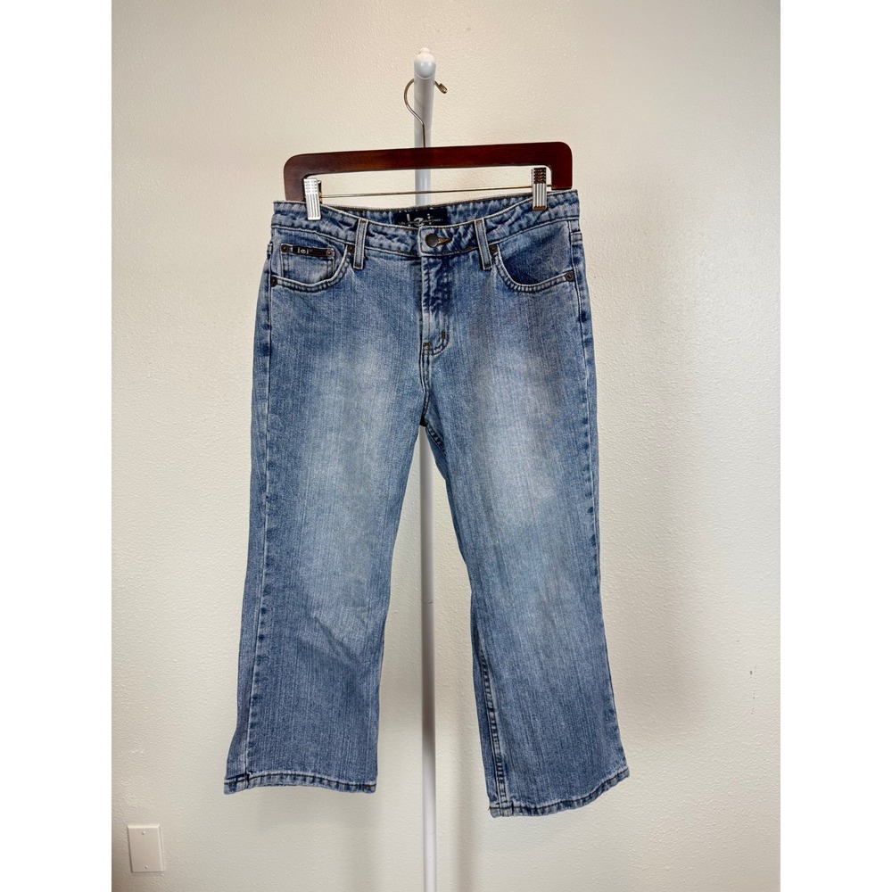 Y2K LEI Jeans Womens 11 Blue Denim Light Wash Mid Rise Cropped Capri 100% Cotton